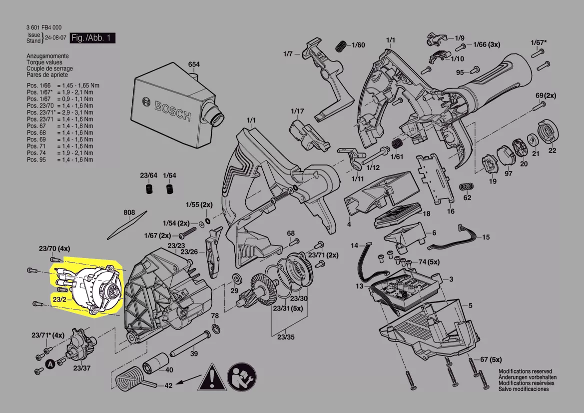 Moteur 18V réf. 1 607 022 66Y Bosch